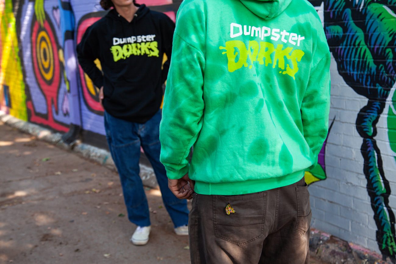 DumpsterDorks Green Tie-Dye Hoodie