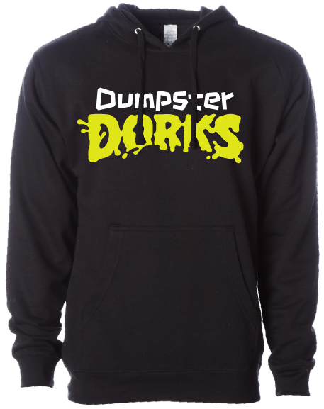 DumpsterDorks Black Raised Ink Logo Hoodie